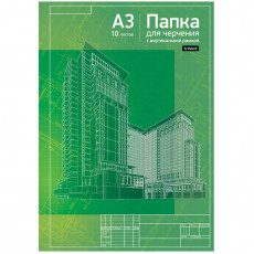 Папка для черчения А3, 10л., ArtSpace, с вертикальной рамкой, 160г/м2