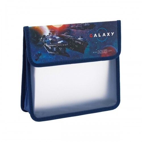 Папка для тетрадей 2 отделения, А5, ArtSpace Galaxy, 230*215*40мм, пластик, на липучке