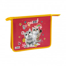 Папка для тетрадей 1 отделение, А5, ArtSpace Cute Cats, 240*190*40мм, пластик, на молнии Папка для тетрадей 1 отделение, А5, ArtSpace Cute Cats, 240*190*40мм, пластик, на молнии