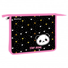 Папка для тетрадей 1 отделение, А5 Berlingo Cool panda, 240*205*40мм, пластик, на молнии Папка для тетрадей 1 отделение, А5 Berlingo Cool panda, 240*205*40мм, пластик, на молнии
