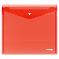 Папка-конверт на кнопке Berlingo No Secret, А5+, 200мкм, красная