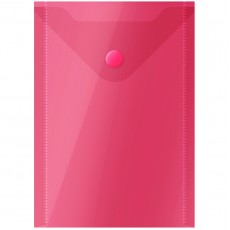 Папка-конверт на кнопке OfficeSpace А6 (105*148мм), 150мкм, пластик, красная