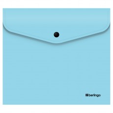 Папка-конверт на кнопке Berlingo Instinct А5+, 200мкм, аквамарин