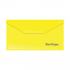 Папка-конверт на кнопке Berlingo, С6, 180мкм, желтая