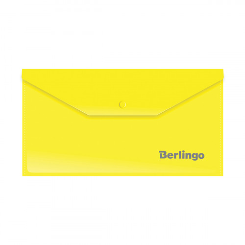 Папка-конверт на кнопке Berlingo, С6, 180мкм, желтая