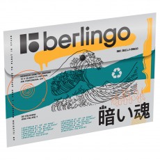 Папка-конверт на кнопке Berlingo Glyph, 330мкм, с рисунком