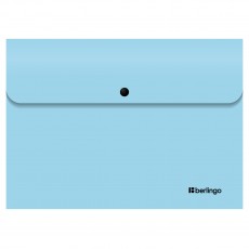 Папка-конверт на кнопке Berlingo Instinct А4, 330мкм, аквамарин