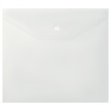 Папка-конверт на кнопке СТАММ А5+, 120мкм, пластик, прозрачная
