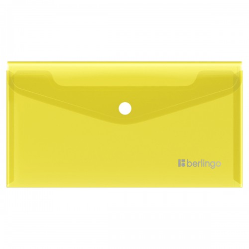 Папка-конверт на кнопке Berlingo No Secret, С6, 200мкм, желтая