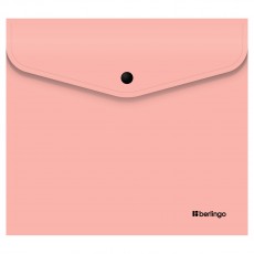 Папка-конверт на кнопке Berlingo Instinct А5+, 200мкм, фламинго