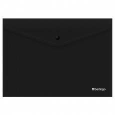 Папка-конверт на кнопке Berlingo City Style, А4, 200мкм, непрозрачная, черная
