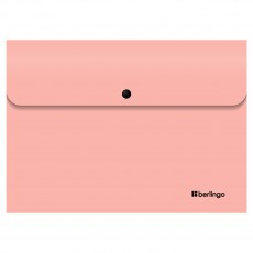 Папка-конверт на кнопке Berlingo Instinct А4, 330мкм, фламинго