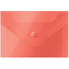 Папка-конверт на кнопке OfficeSpace А7 (74*105мм), 150мкм, пластик, красная