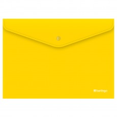 Папка-конверт на кнопке Berlingo City Style, А4, 200мкм, непрозрачная, желтая
