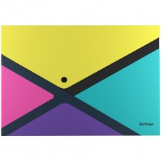 Папка-конверт на кнопке Berlingo xProject. Color Block А4, 300мкм, с дизайном