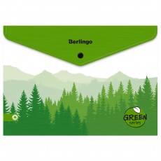 Папка-конверт на кнопке Berlingo Green Series А4, 180мкм, с рисунком