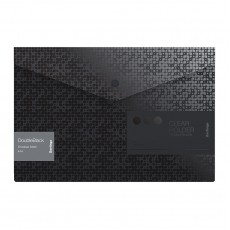 Папка-конверт на кнопке Berlingo DoubleBlack А4, 180мкм, черная, с рисунком