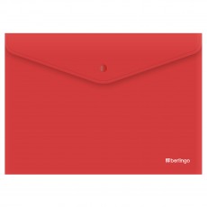Папка-конверт на кнопке Berlingo City Style, А4, 200мкм, непрозрачная, красная