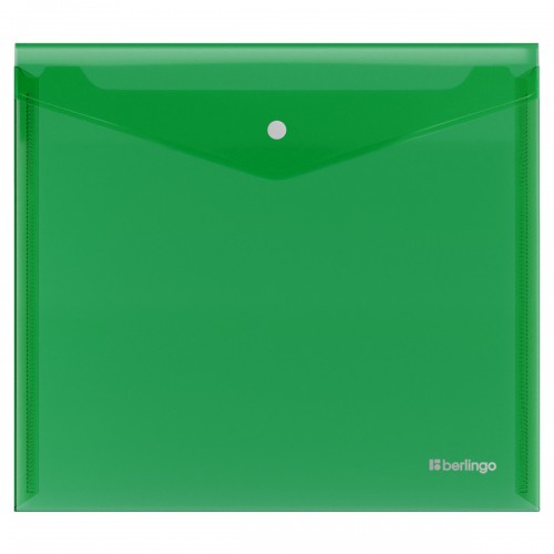 Папка-конверт на кнопке Berlingo No Secret, А5+, 200мкм, зеленая