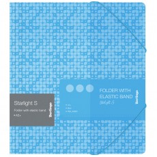Папка для тетрадей на резинке Berlingo Starlight S А5+, 600мкм, голубая, с рисунком