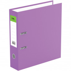 Папка-регистратор СТАММ Стандарт, 70мм, бумвинил, с карманом на корешке, сиреневая