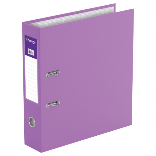 Папка-регистратор Berlingo Standard, 70мм, бумвинил, с карманом на корешке, сиреневая
