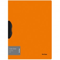 Папка с пластиковым клипом Berlingo Color Zone А4, 450мкм, оранжевая