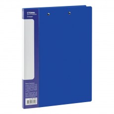 Папка с 2-мя зажимами СТАММ Стандарт А4, 17мм, 700мкм, пластик, синяя