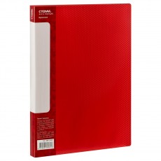 Папка с боковым зажимом СТАММ Кристалл А4, 17мм, 700мкм, пластик, красная