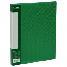 Папка с боковым зажимом СТАММ Кристалл А4, 17мм, 700мкм, пластик, зеленая