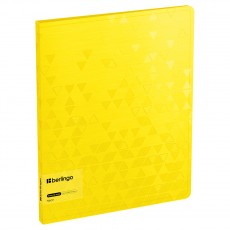 Папка c зажимом Berlingo Neon, 17мм, 1000мкм, желтый неон, D-кольца, с внутр. карманом