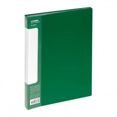 Папка со 100 вкладышами СТАММ Стандарт А4, 30мм, 800мкм, пластик, зеленая