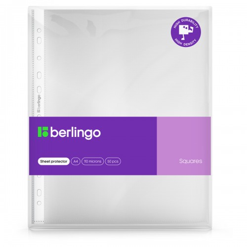 Папка-вкладыш с перфорацией Berlingo Squares, А4, 110мкм, рельефная текстура, матовая, в пакете