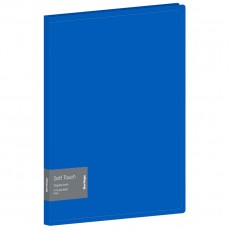Папка с 10 вкладышами Berlingo Soft Touch, 17мм, 700мкм, синяя, с внутр. карманом