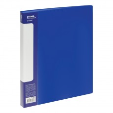 Папка с 60 вкладышами СТАММ Стандарт А4, 21мм, 700мкм, пластик, синяя