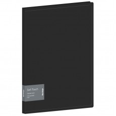 Папка с 10 вкладышами Berlingo Soft Touch, 17мм, 700мкм, черная, с внутр. карманом