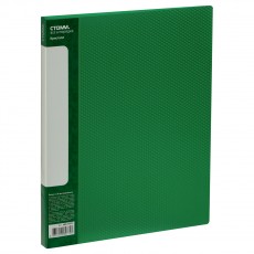 Папка с 30 вкладышами СТАММ Кристалл А4, 17мм, 700мкм, пластик, зеленая