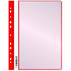 Папка-скоросшиватель с 10 вкладышами OfficeSpace с перфорацией, А4, 160мкм, пластик, красная