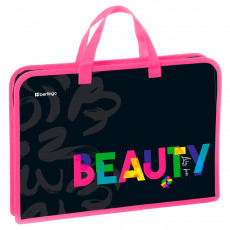 Папка с ручками 1 отделение, А4 Berlingo Beauty, 340*245*40мм, пластик, на молнии