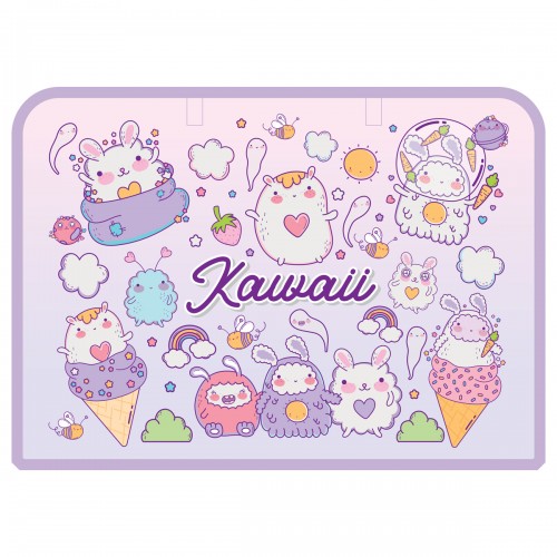 Папка с ручками А4 ArtSpace Kawaii, пластик, на молнии, 40мм