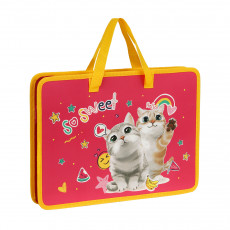 Папка с ручками А4 ArtSpace Sweet Cats, пластик, на молнии, 45мм Папка с ручками А4 ArtSpace Sweet Cats, пластик, на молнии, 45мм