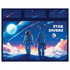 Папка с ручками А4 ArtSpace Star divers, пластик, на молнии, 75мм