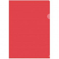 Папка-уголок OfficeSpace А4, 150мкм, пластик, прозрачная красная