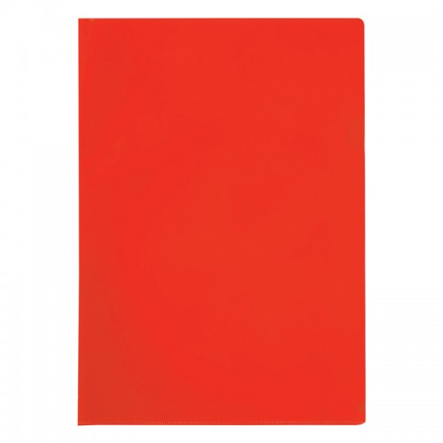 Папка-уголок OfficeSpace А4, 100мкм, пластик, прозрачная красная