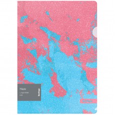 Папка-уголок Berlingo Haze, 200мкм, розовая/голубая, с рисунком, с эффектом блесток