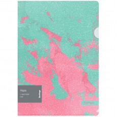 Папка-уголок Berlingo Haze, 200мкм, мятная/розовая, с рисунком, с эффектом блесток
