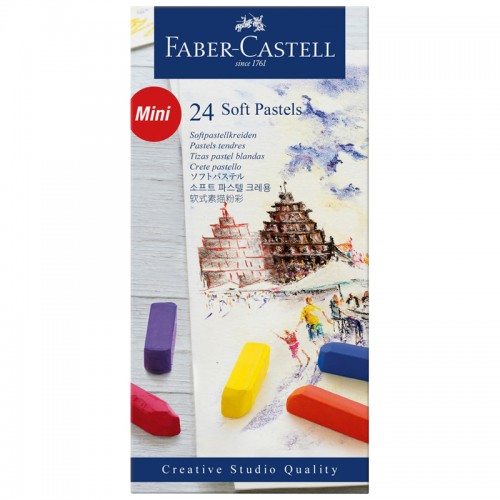 Пастель Faber-Castell Soft pastels, 24 цвета, мини, картон. упаковка