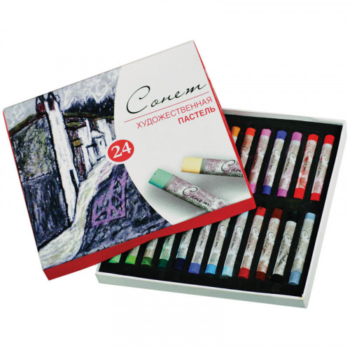 Пастель художественная Сонет, 24 цвета, картон. упаковка