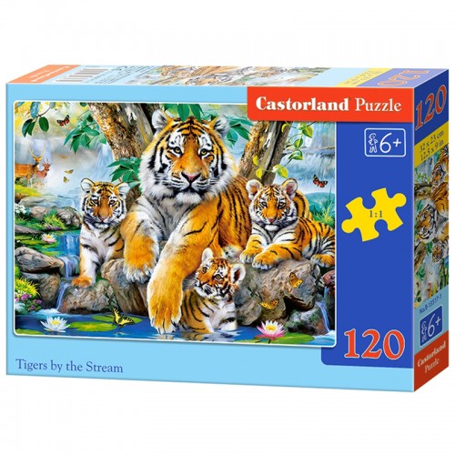 Пазл 120 эл. MIDI Castorlаnd Семья тигров у ручья