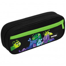 Пенал мягкий 1 отделение, 1 карман, 220*95*50 Berlingo Monsters, полиэстер, откидная планка